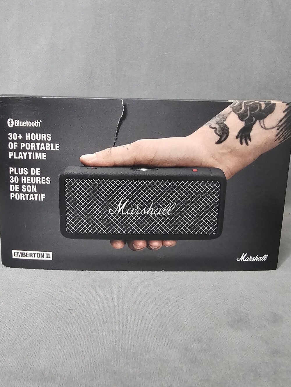New Marshall Emberton II Portable Bluetooth Speaker - Black/Brass (1006234)